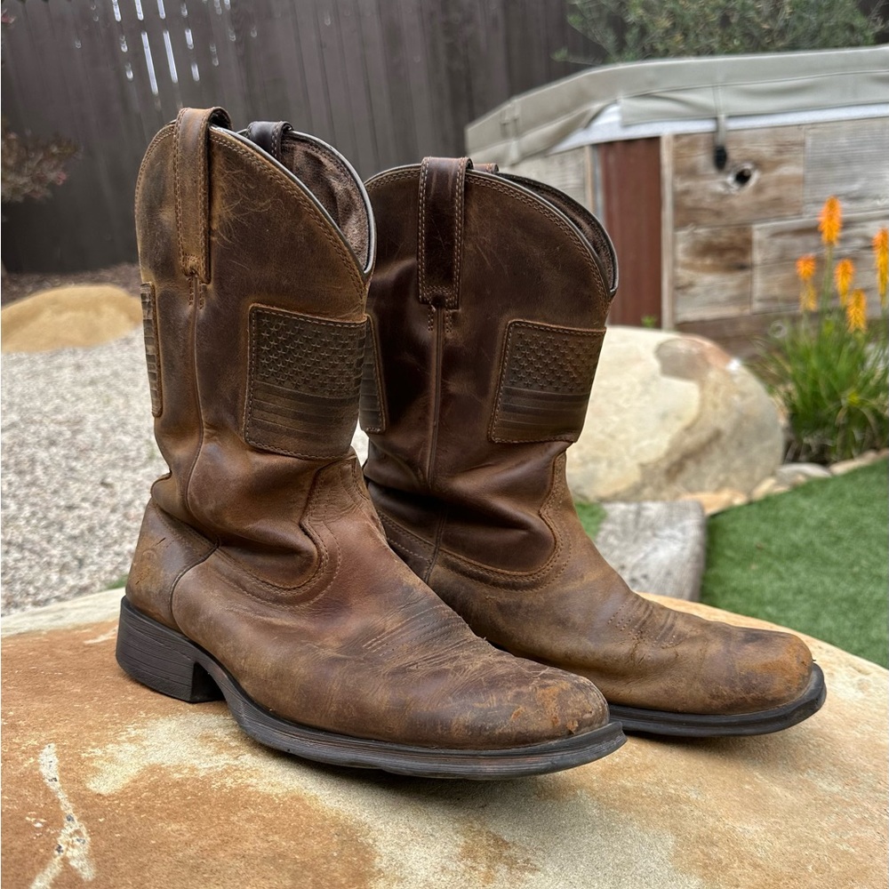 Ariat Brown Distressed Leather Western Boots